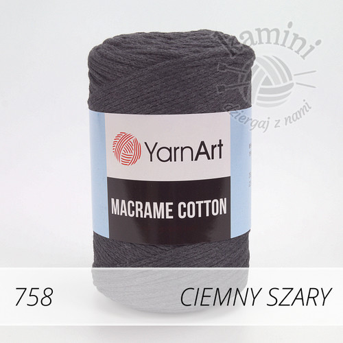 Macrame Cotton 758 ciemny szary