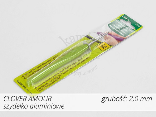 Szydełko Clover Amour 2,0mm - aluminiowe z rączką