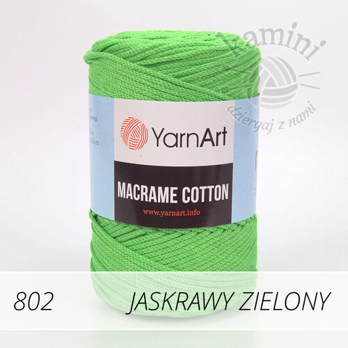 Macrame Cotton 802 jaskrawy zielony