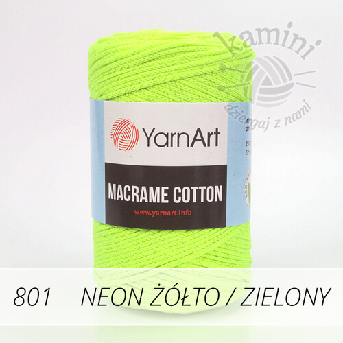 Macrame Cotton 801 neon żółto / zielony