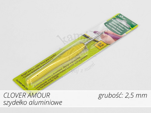 Szydełko Clover Amour 2,5mm - aluminiowe z rączką