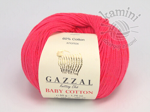 Baby Cotton 3458 ciemny koral neon